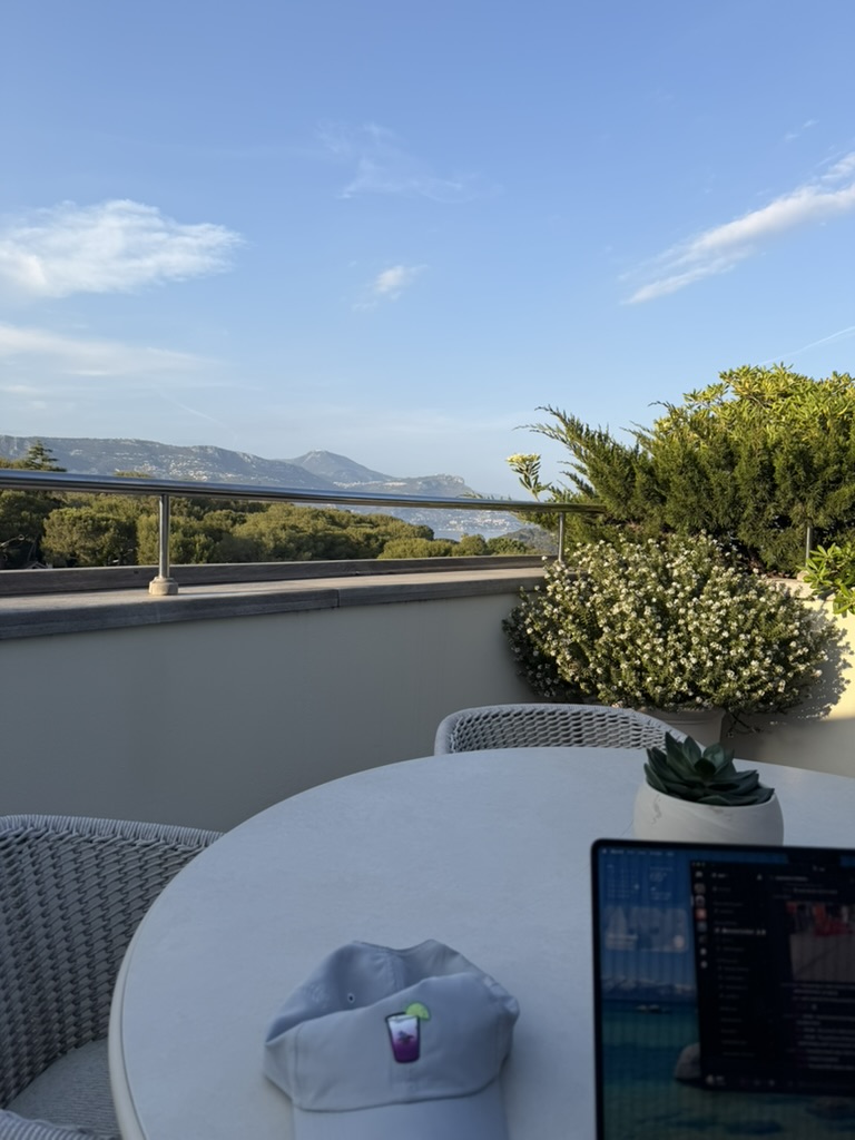 Our private rooftop terrace, Eze and Monaco in the distance