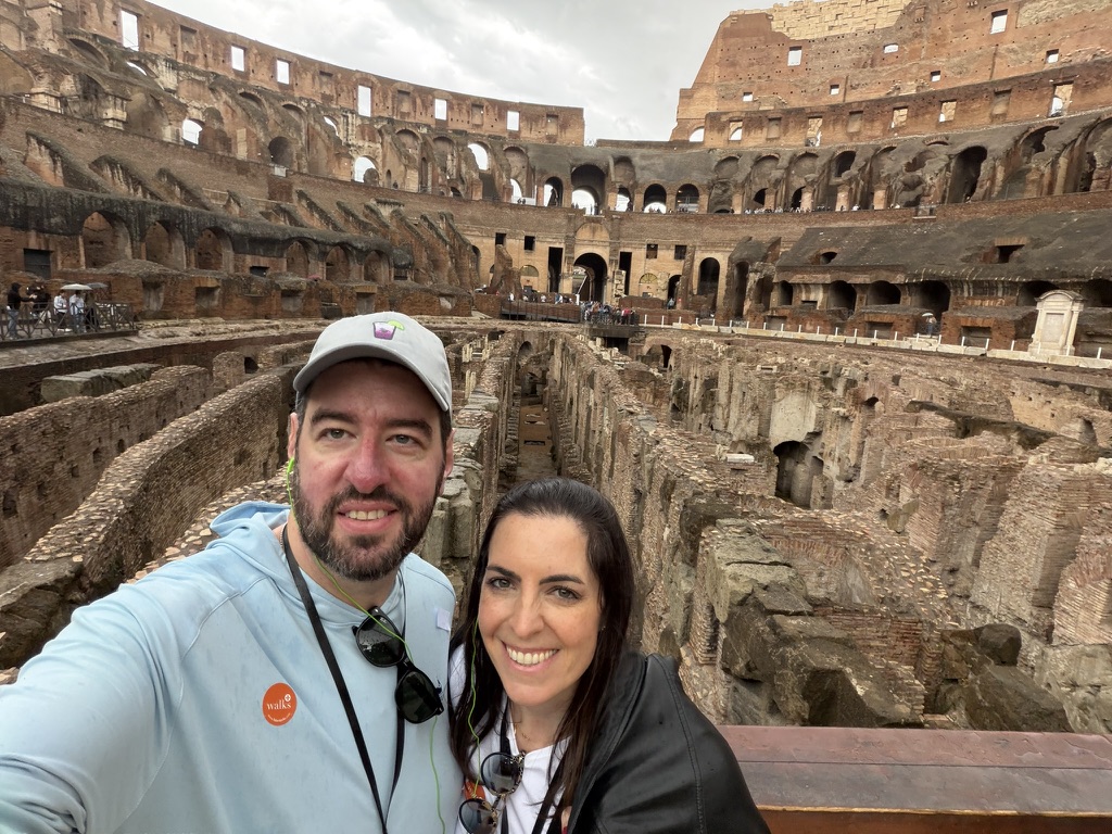 On the arena floor at the Colosseum, before the downpour