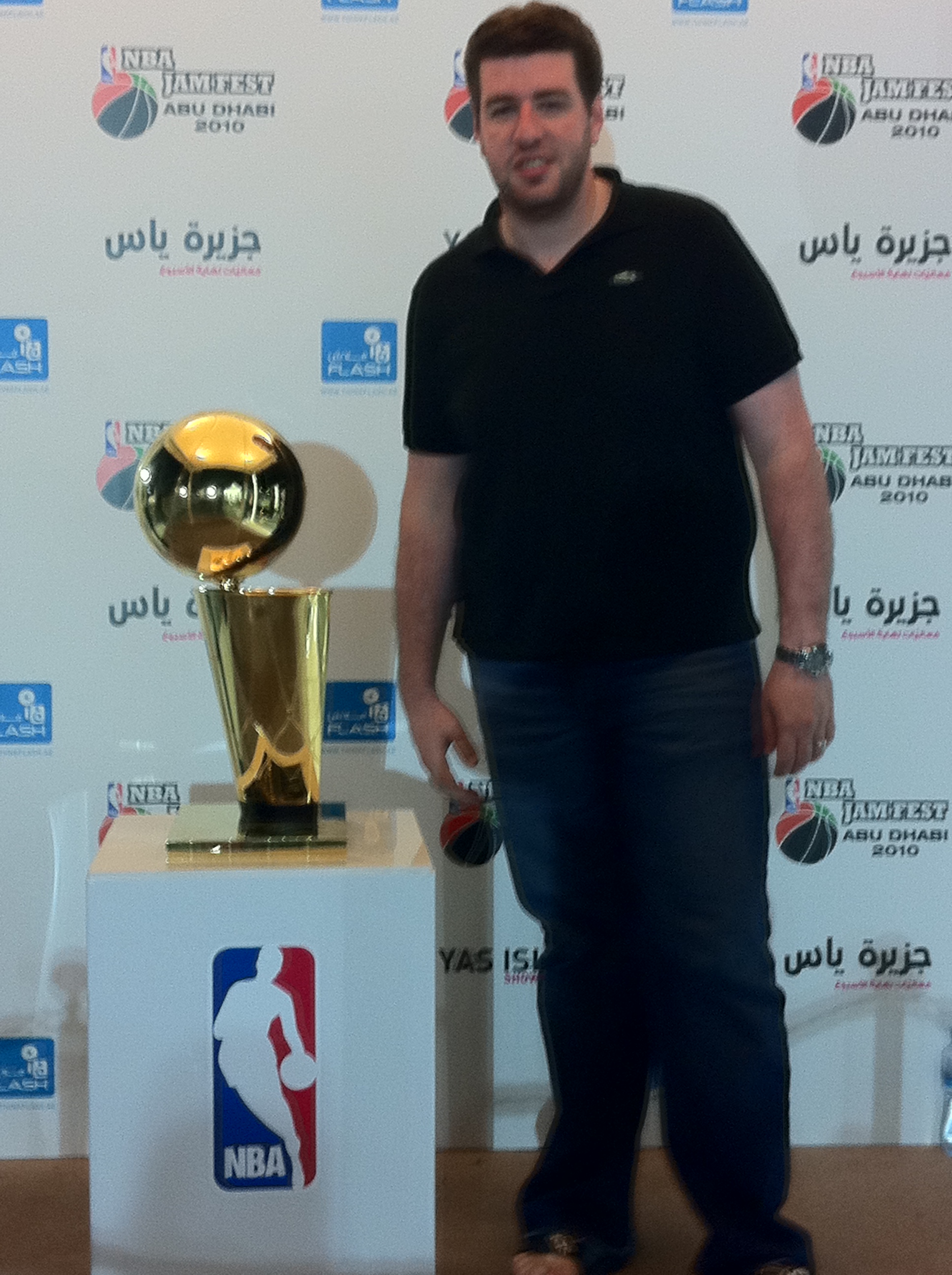 With the Larry O'Brien Trophy at NBA Jam Fest Abu Dhabi 2010